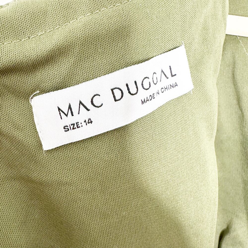 Mac Duggal 20310 Olive Green Embroidered Flutter Sleeve V Neck Gown 14 NEW $798 - Picture 11 of 14